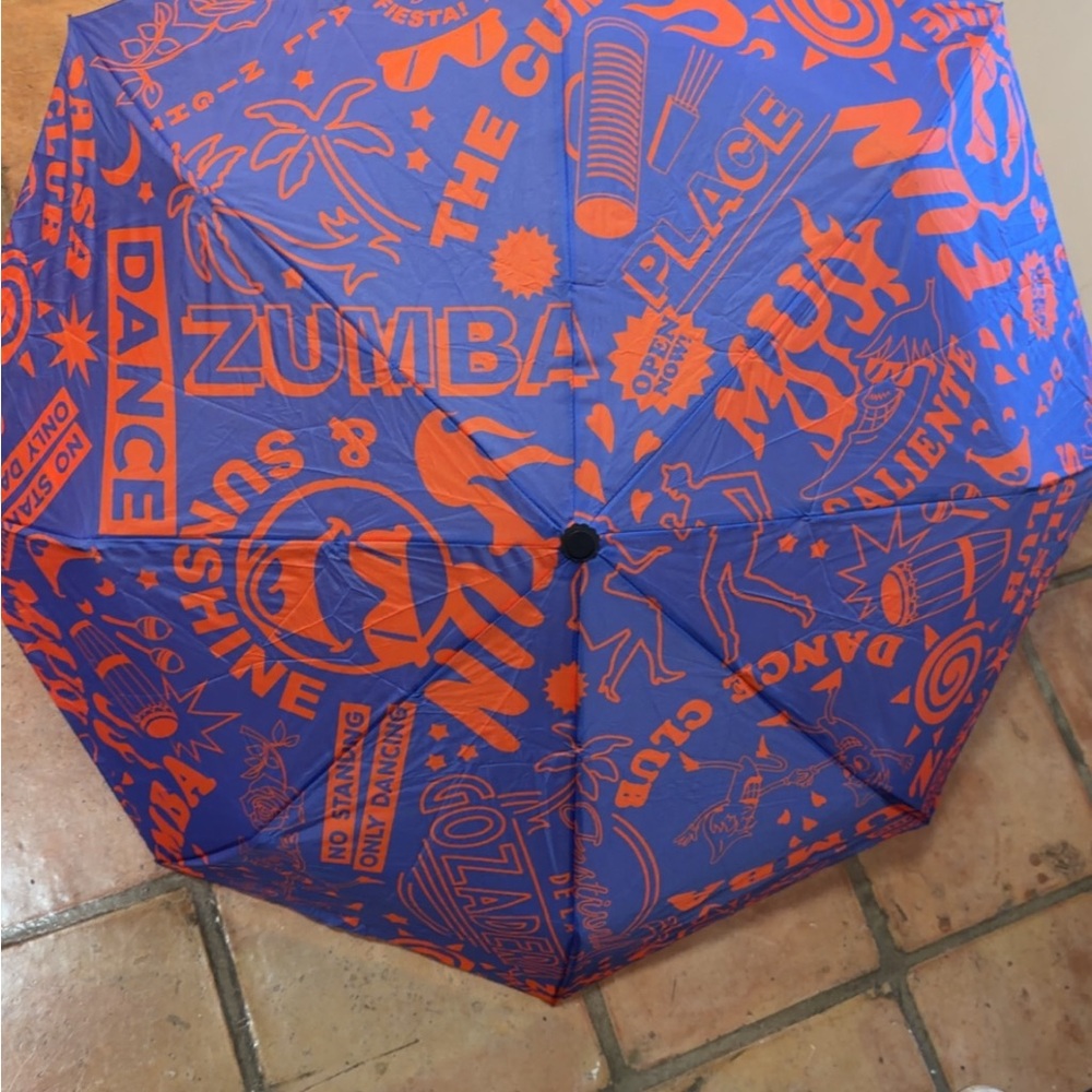 Zumba Fitness Blue and Orange Umbrella